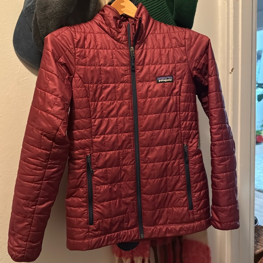 Patagonia Nano Puff Jacket in Chicory Red Full Zip
